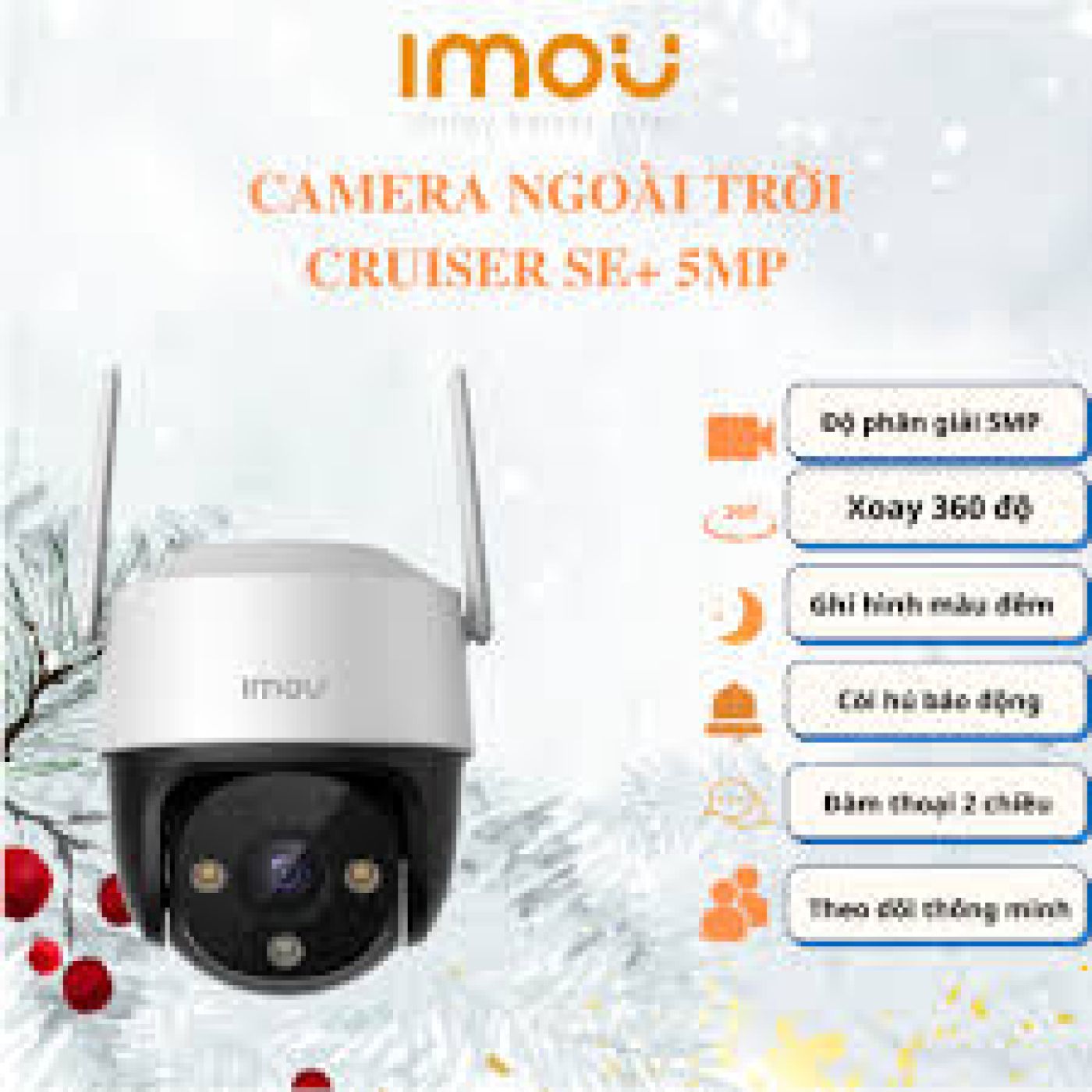 Combo Camera IMOU Cruiser SE+ IPC-S51FEP độ phân giải 5MP 3K + Thẻ nhớ 64G