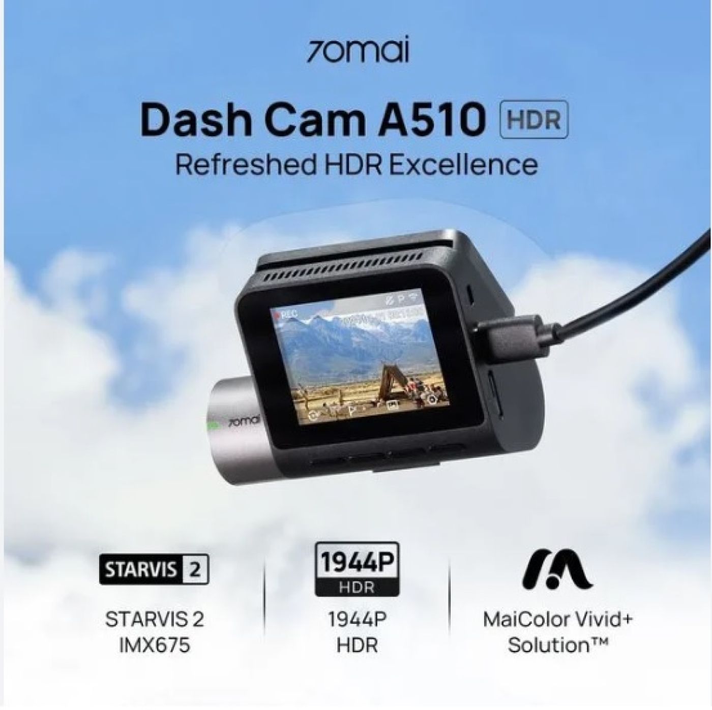 Camera hành trình 70mai A510 HDR 3K - BẢN QUỐC TẾ ( chỉ CAM TRƯỚC )