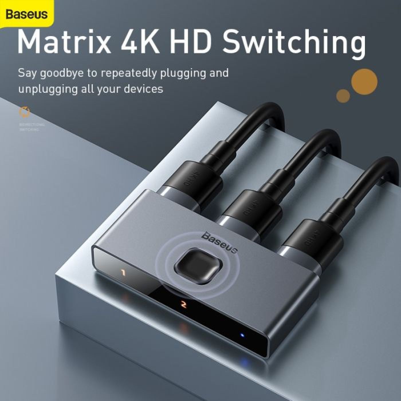 Thiết bị chia cổng HDMI 2 chiều Baseus Matrix HDMI Splitter (2 Devices to 1 Screen or 1 Device to 2)