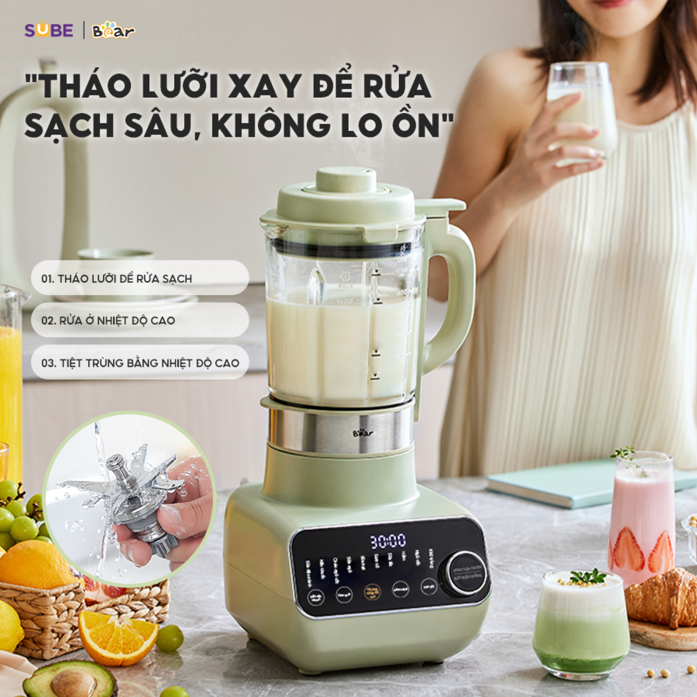 Máy làm sữa hạt Bear SB-SH17V