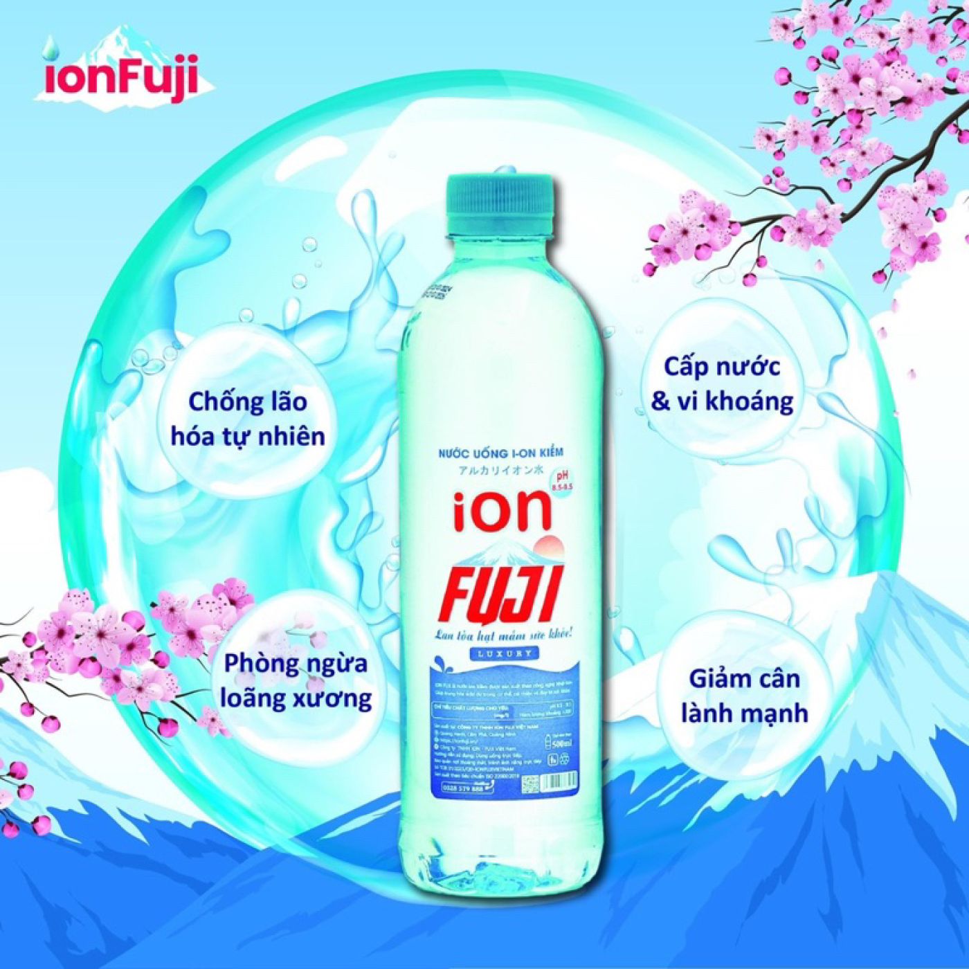 Nước ion kiềm - iON FUJI Lux 350ml - Thùng 24 chai